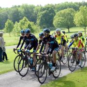CHECKING OUT: Team Sky checks out the route