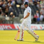 LATE DISMISSAL: Gary Ballance lost his wicket in the penultimate over of yesterday’s Test at Old Trafford