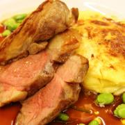 Lamb with swede gratin