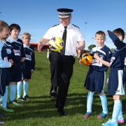 FROM THE ARCHIVE 2013: Showing kids from Shotton Colts FC some of my football skills after a force scheme gave 150 football kits to children using seized money