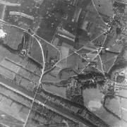 Aerial photograph of Pegasus Bridge in Normandy, during the D Day invasion
