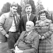 Golden wedding day: Melvyn Appleby with Dorothy, his wife of 50 years, and their sons, Clifford and Brian