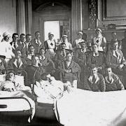 WOUNDED: Patients and nurses at County Hall, Northallerton
