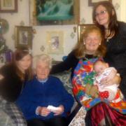 Jo Morris, right, with her grandmother, Eva