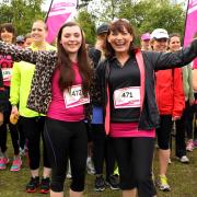 orraine Kelly with her daughter Rosie warm up before taking part in the Cancer Research UK Race for Life in Dulwich, London