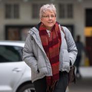 Journalist Carrie Gracie outside BBC Broadcasting House in London after she turned down a £45,000 rise, describing the offer as a 