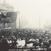 UNITED IN GRIEF: Thousands turned out to pay tribute to the miners who died in the Stanley Pit Disaster in 1909