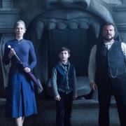 The House With The Clock In Its Walls – Cate Blanchett as Florence Zimmerman, Owen Vaccaro as Lewis Barnavelt and Jack Black as Jonathan Barnavelt