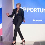 Prime Minister Theresa May dances as she arrives on stage to make her keynote speech at the Conservative Party annual conference at the International Convention Centre, Birmingham. last week Picture: PA
