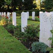 RESTING PLACE: The five Commonwealth airmen who died when their bomber crashed near Crook in 1942 are buried in Darlington’s West Cemetery