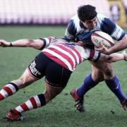 RUGBY:  Mowden's Ralph Appleby is tackled by Thomas Woolstecroft. Picture: STUART BOULTON..
