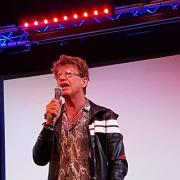 ON STAGE: Robin Askwith holding court at the Forum Music Centre in Darlington. Picture: SCOTT WETHERILL