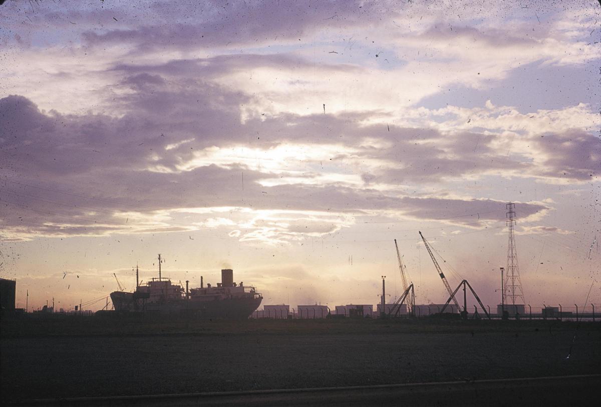 October 4, 1963: Sunset over Tees Dock