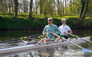 Matthew Edge (L) and Sam Taylor (R) on the water.