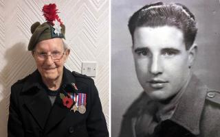  Left: Dennis Smith, 97, from Eston and right: Dennis during his active army days