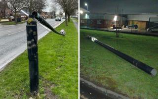 Enforcement officers for Hartlepool Borough Council are appealing after the incident, which saw two streetlights and a CCTV column chopped down