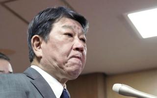 The Liberal Democratic Party’s Secretary General Toshimitsu Motegi (Kyodo News via AP)