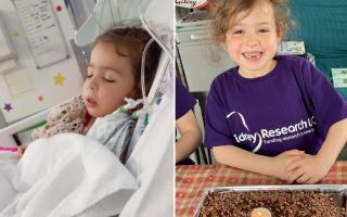 Then and now...Poppy Lancaster in hospital with kidney failure - and celebrating George's first birthday at the weekend
