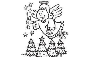 Angel cartoon to print and colour