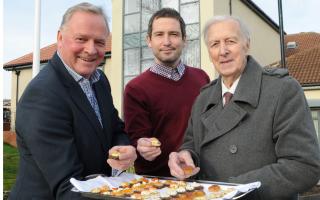 Bill Oldfield and co-director Peter Wood with Seaham Mayor Cllr Bruce Burn in 2014 celebrating the launch of Oldfields Events contract with Seaham Town Hall