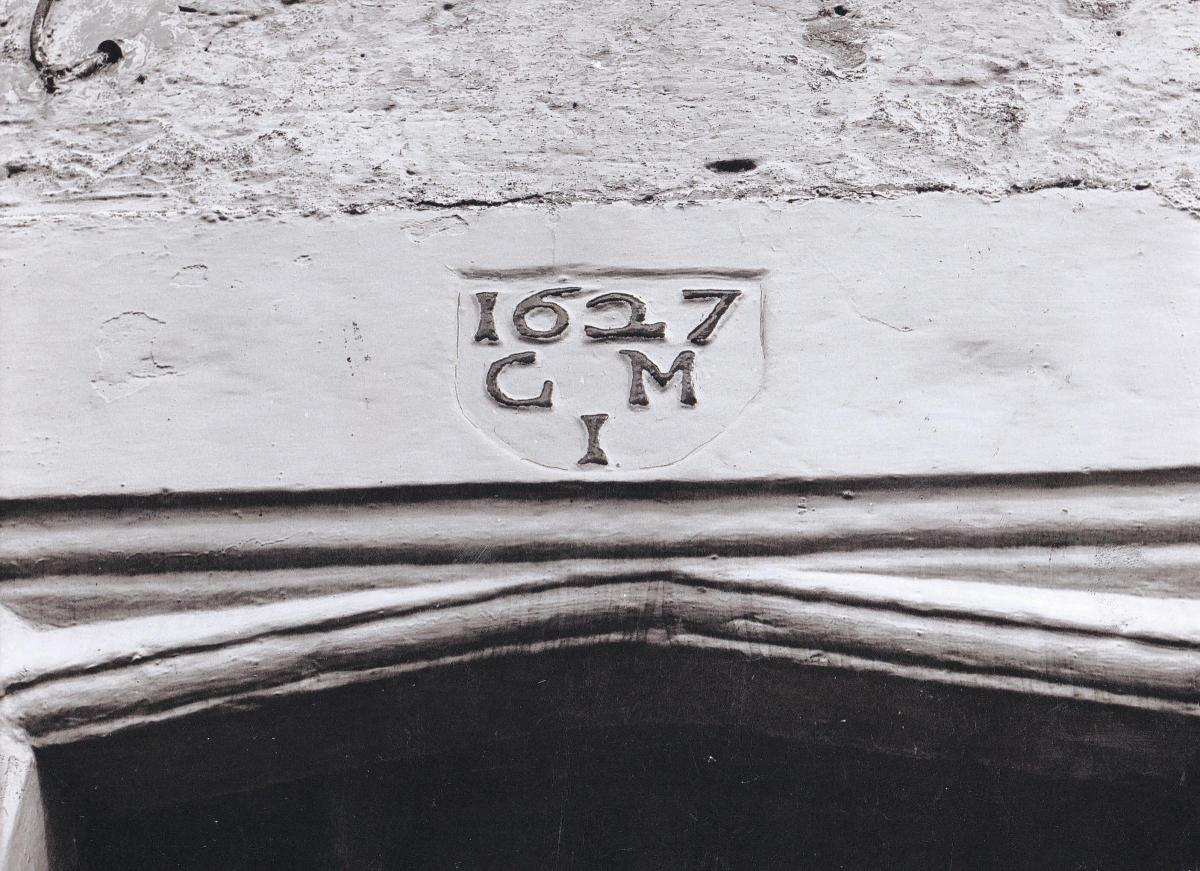 OLDEST HOME: This picture was taken in 1962 and it shows a dated lintel in Ingleton. The date – 1627 – apparently makes this the oldest building in the village, although no one knows whose initials are over the door