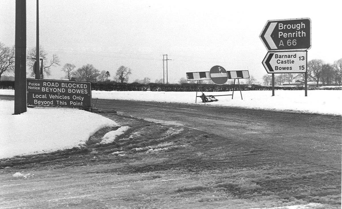 Heavy snow in February 1983 closed roads throughout North Yorkshire