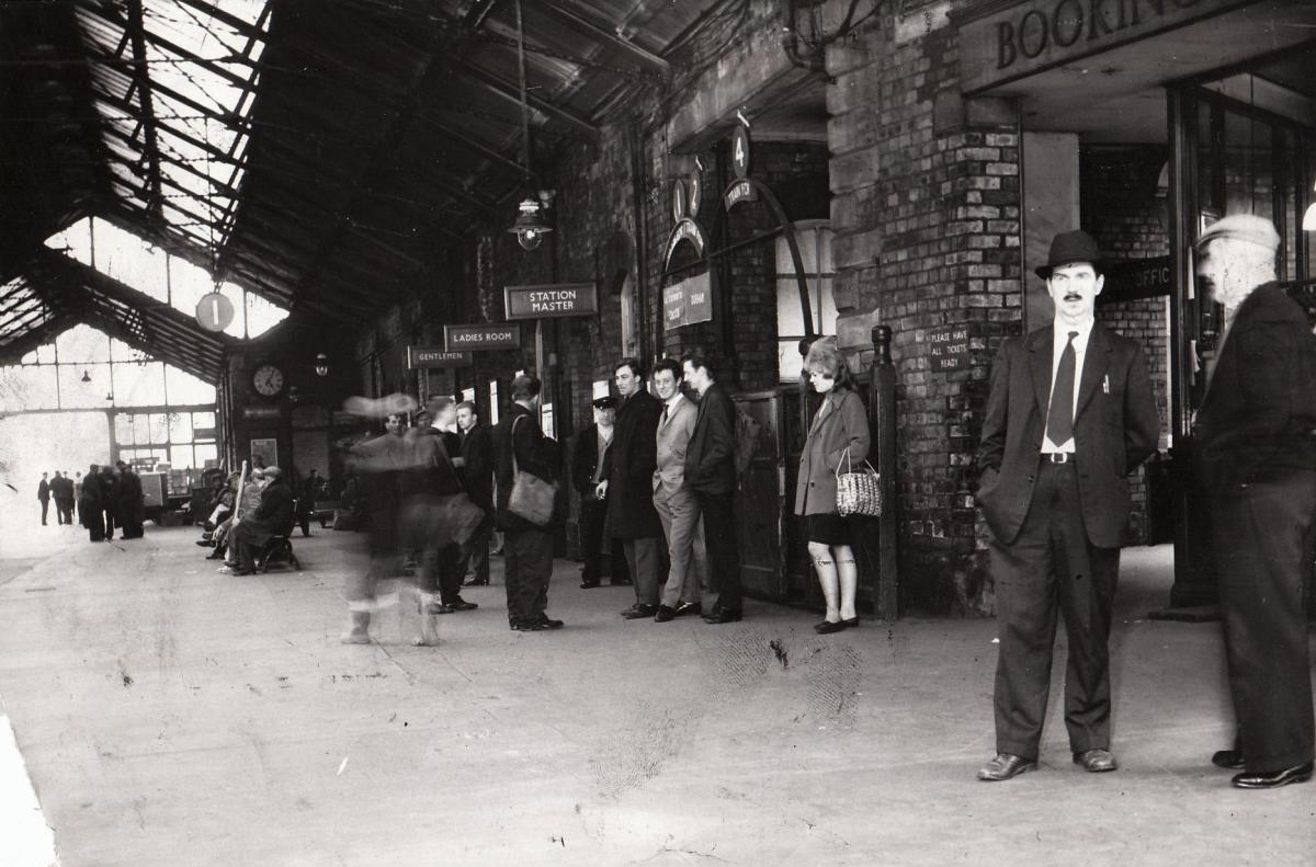 Bishop Auckland railway station photographed in May 1963