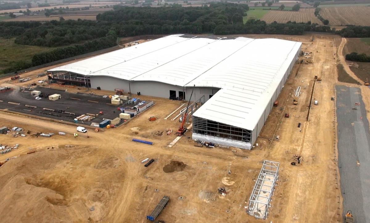 October 10, 2014: An aerial shot shows how vast the new factory is