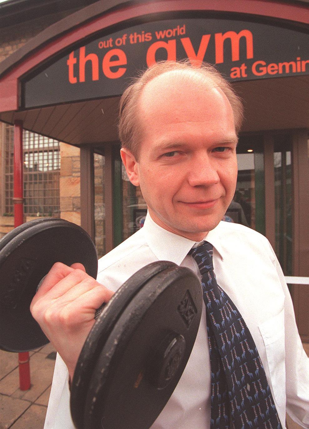 William Hague at the opening of a new gym at the Gemini Health Club, in Richmond, in 1996