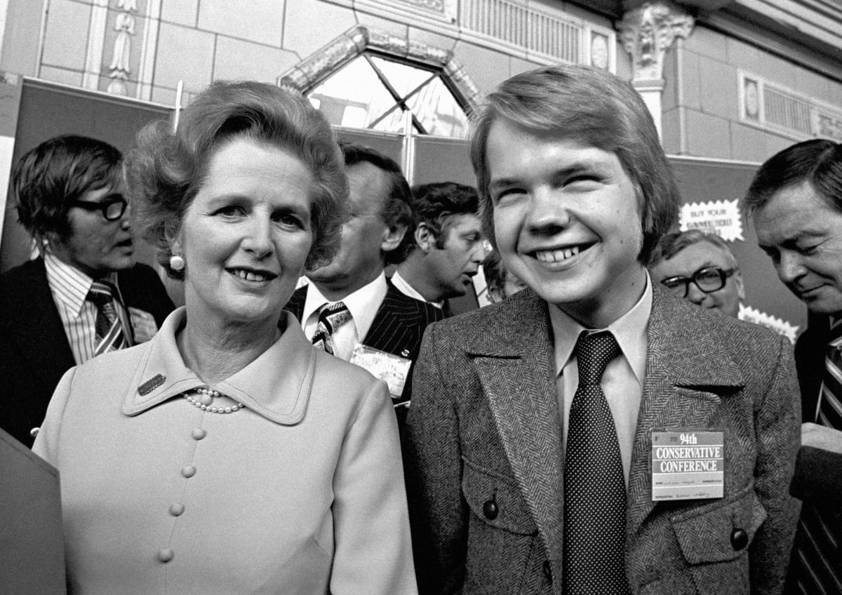 Margaret Thatcher with 16 year old Rother Valley schoolboy, William Hague, after he received a standing ovation from delegates at the Conservative Party conference in Blackpool in 1977