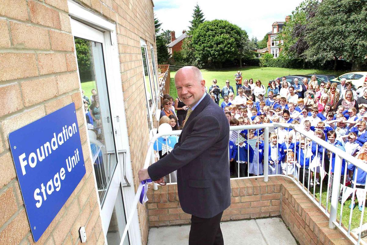 William Hague officially opening the new Foundation Stage Unit at Croft Primary School in 2011