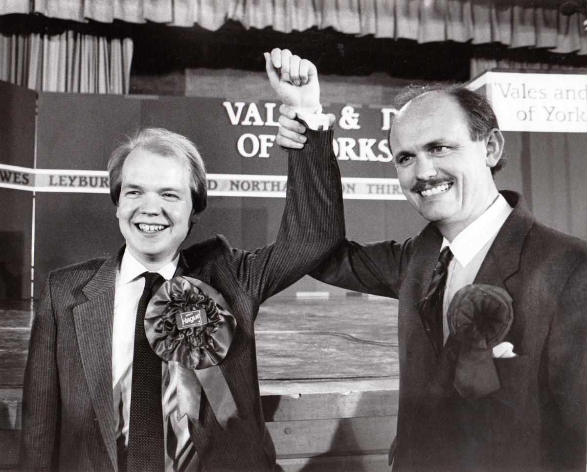 William Hague after winning the Richmondshire by-election in 1989