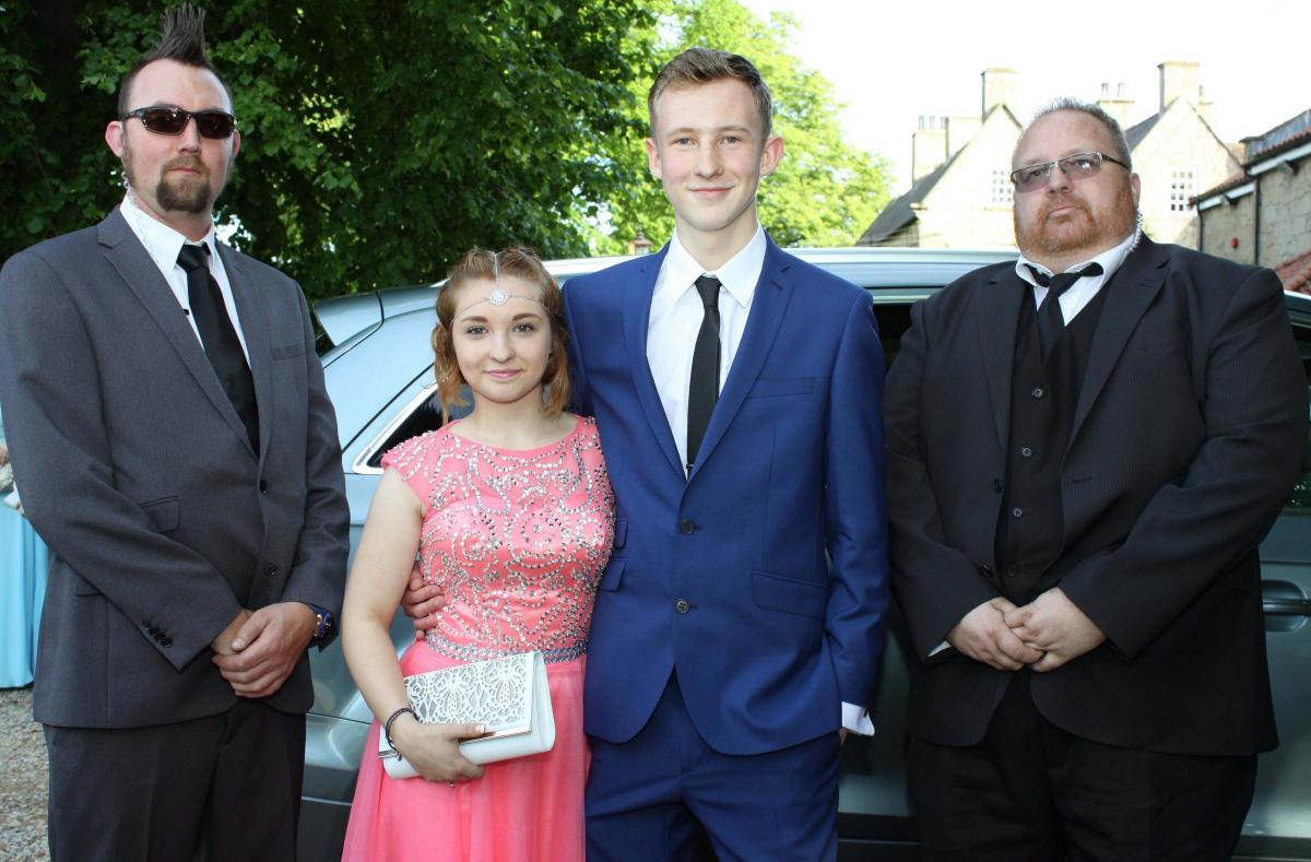 Chloe Chadwick, 16 and Rhys Comber, 16 with minders Ben Johnson and Keith Chadwick