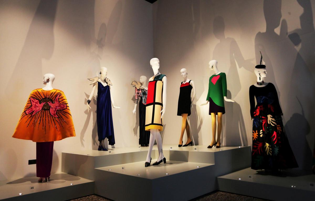 One of the displays for the Yves Saint Laurent exhibition at Bowes Museum, Barnard Castle