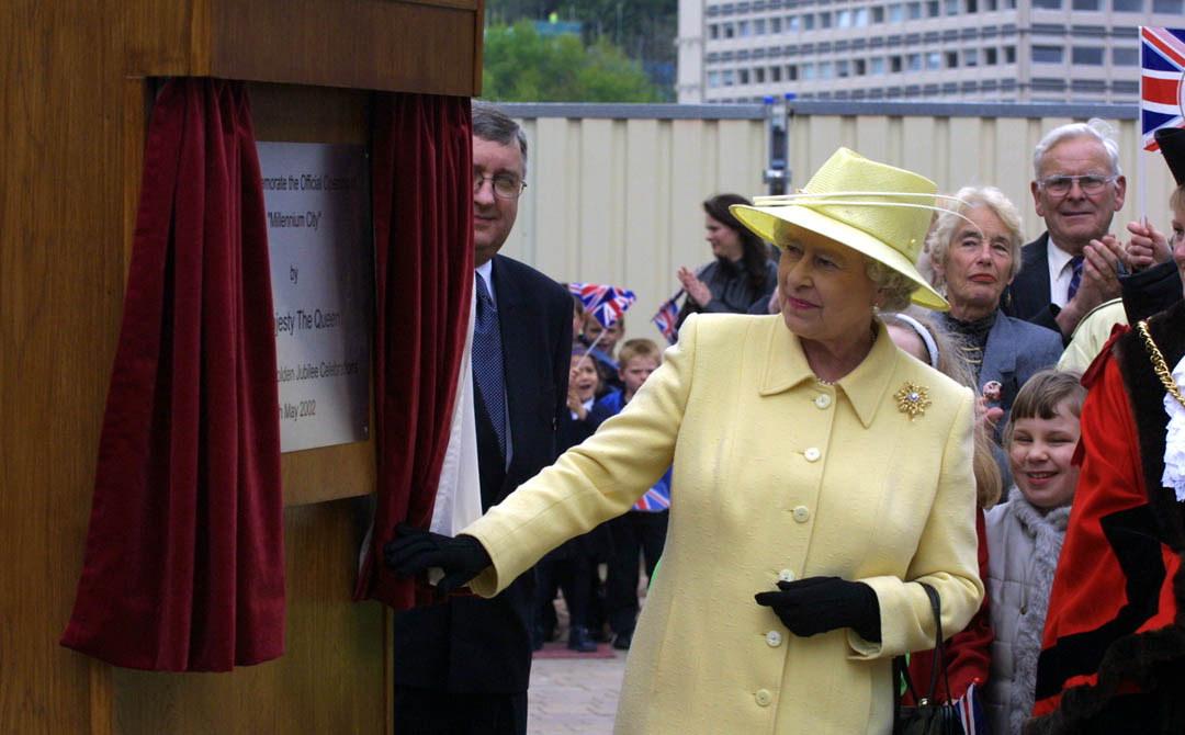 The Queen officially opens the Gala Theatre in Durham during her Golden Jubilee tour of the region