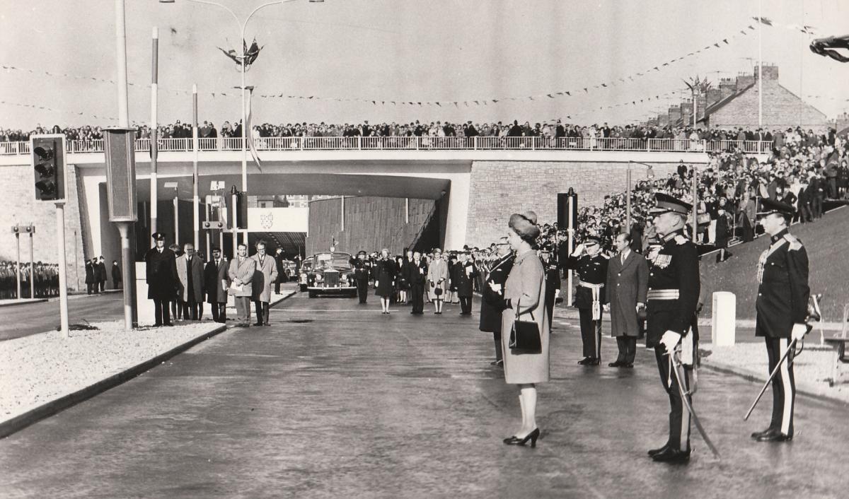 The Queen opens the then catchily-named Tyne Vehicular Tunnel in October 1967