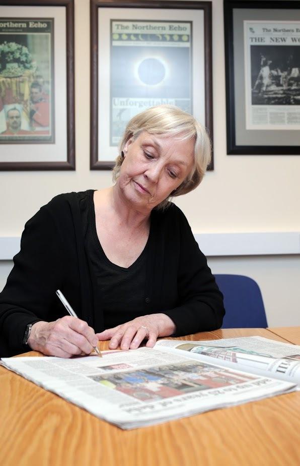 Anne Fine visited Darlington to sign Save Crown Street Library petition PIC: STUART BOULTON