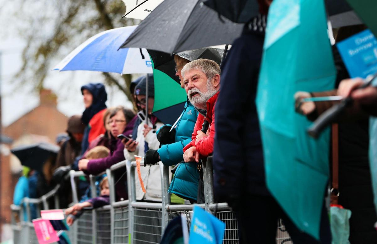 Crowds in Northallerton watch the Tour de Yorkshire pass by