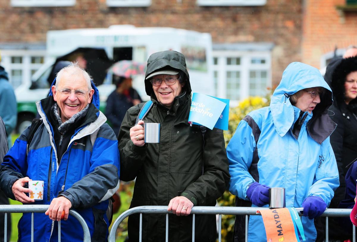 Crowds in Northallerton watch the Tour de Yorkshire pass by