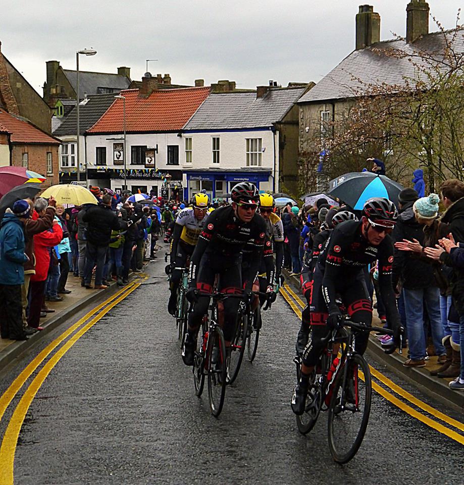 Tour de Yorkshire cyclists heading out of Thirsk by Northern Echo Camera Club member Michele Rogers