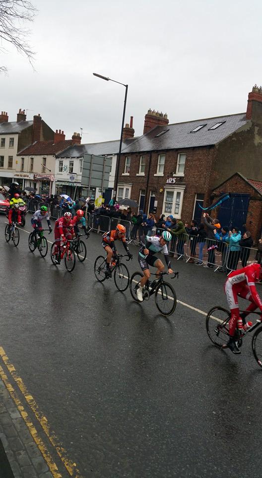 Tour de Yorkshire cyclists heading out of Thirsk by Northern Echo Camera Club member Deb Scott