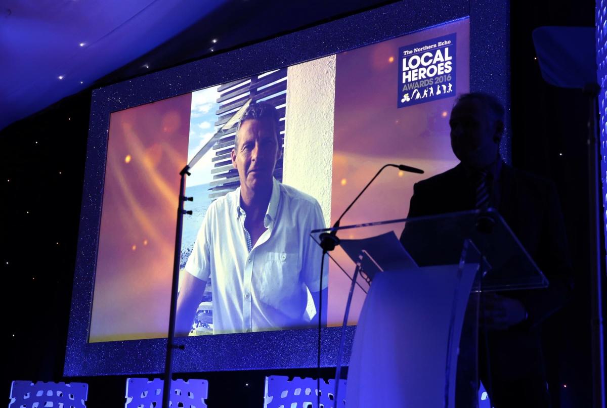 A message from awards regular Steve Cram who sadly couldn't make the ceremony this year. Picture: CHRIS BOOTH