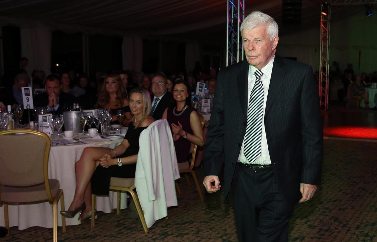 Winner of the Sir Bobby Robson Leading Light Award, Gordon Lake  makes his way to the stage. Picture: CHRIS BOOTH