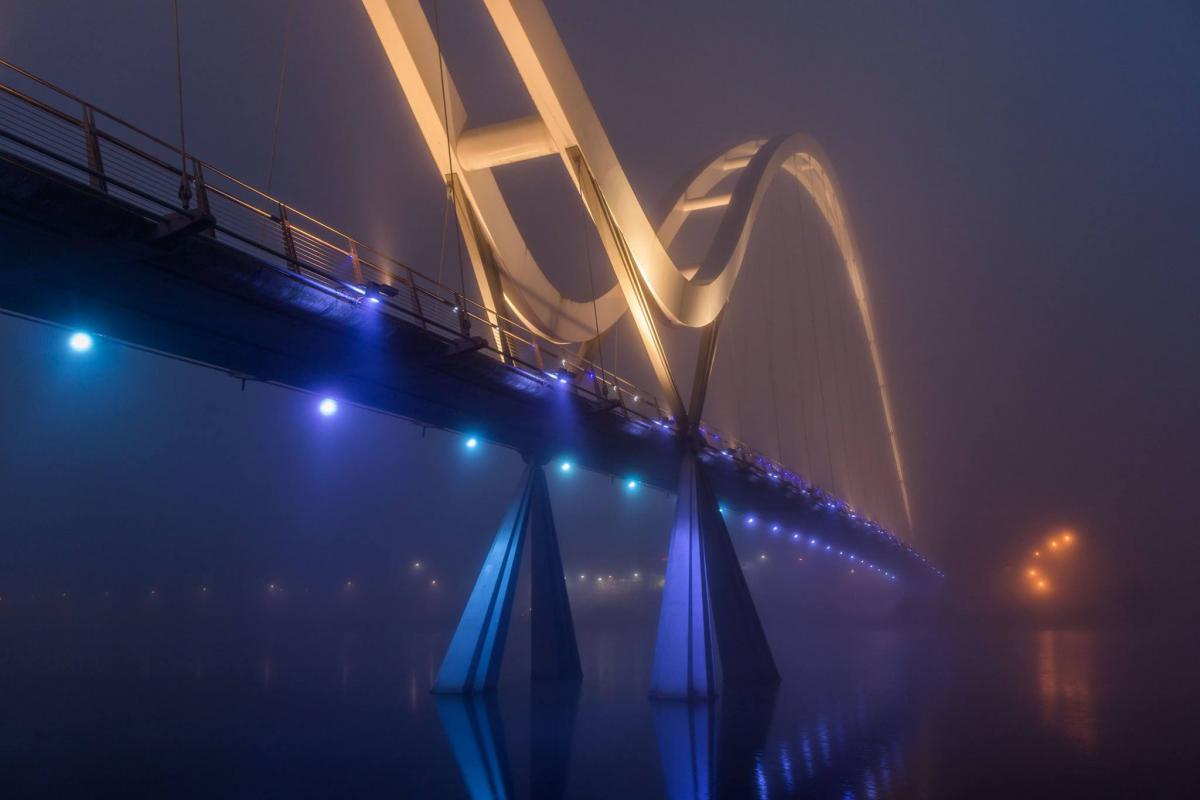 Northern Echo Camera Club member David Pye took this atmospheric photo of the Infinity Bridge near Stockton, partially hidden in fog.