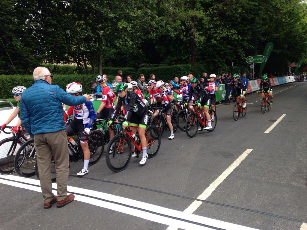 Women riders get ready for the Tour Series race in Durham. Picture: Gavin Engelbrecht