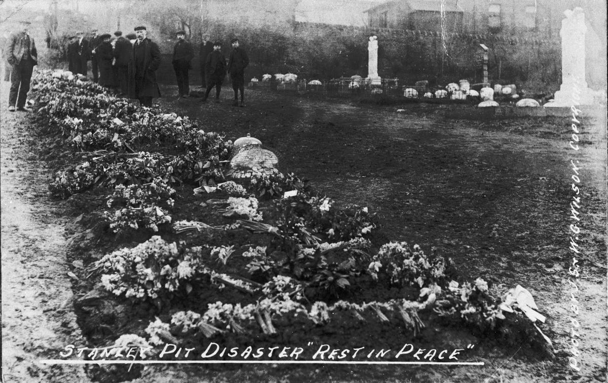 The graves of some of those who died in the disaster