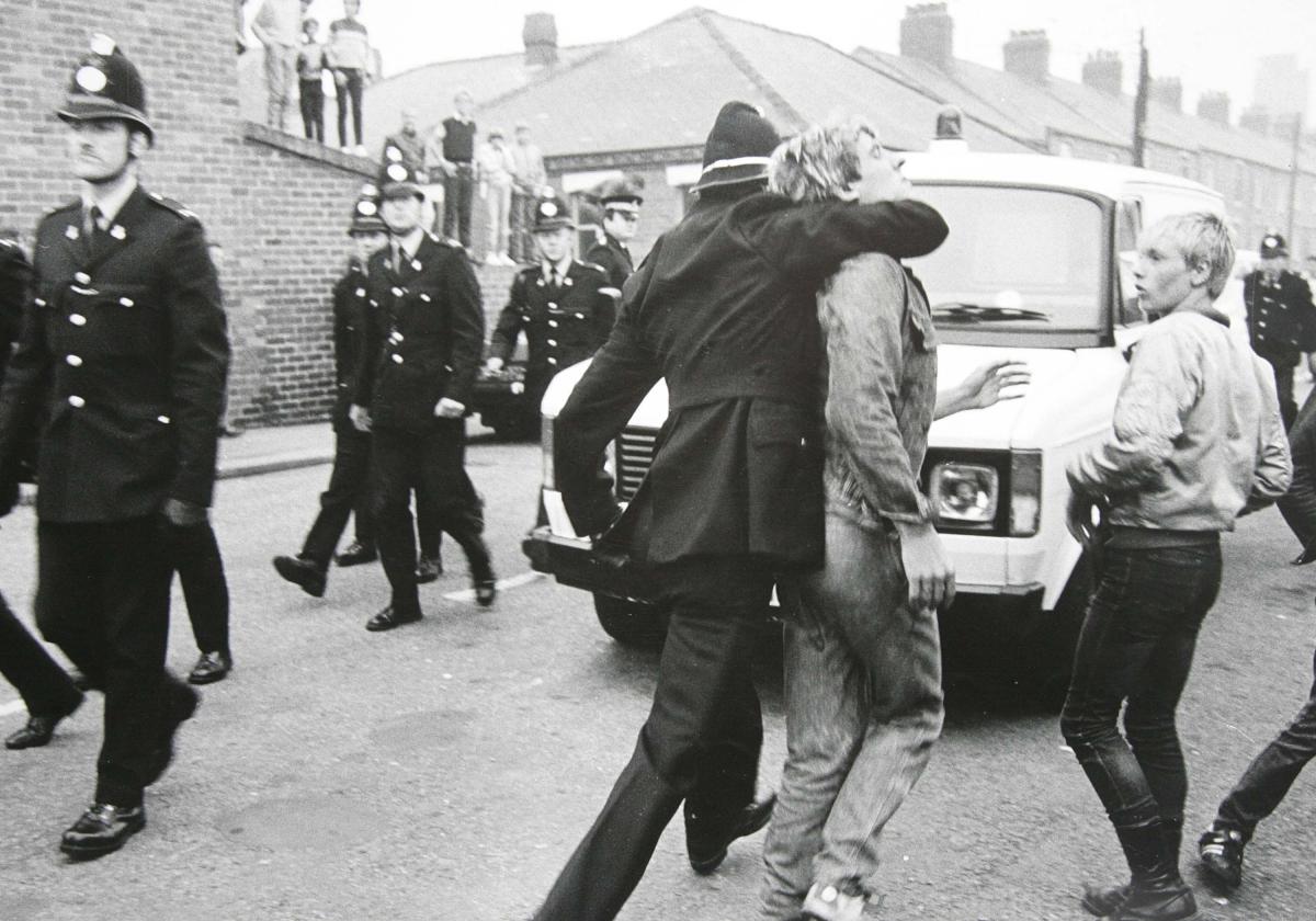 Image taken by photographer Keith Pattison during the miners strike in Easington, County Durham. 