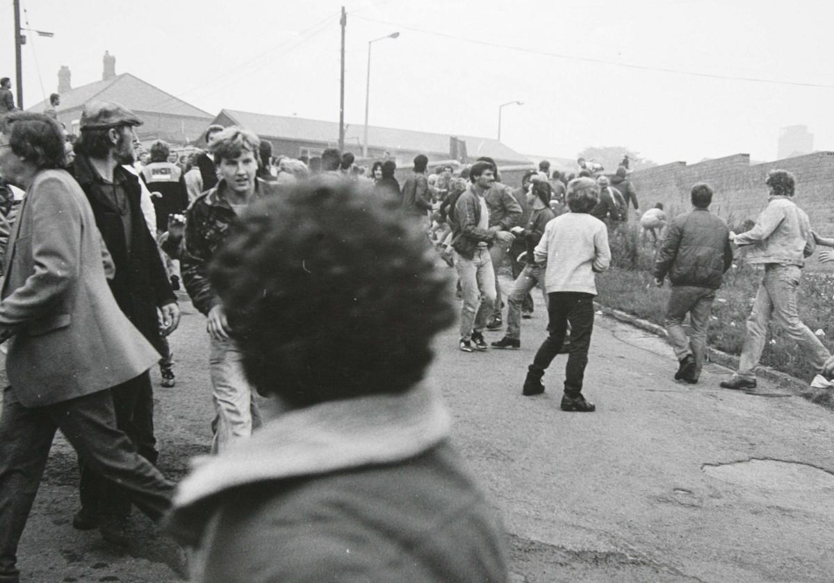 Image taken by photographer Keith Pattison during the miners strike in Easington, County Durham.