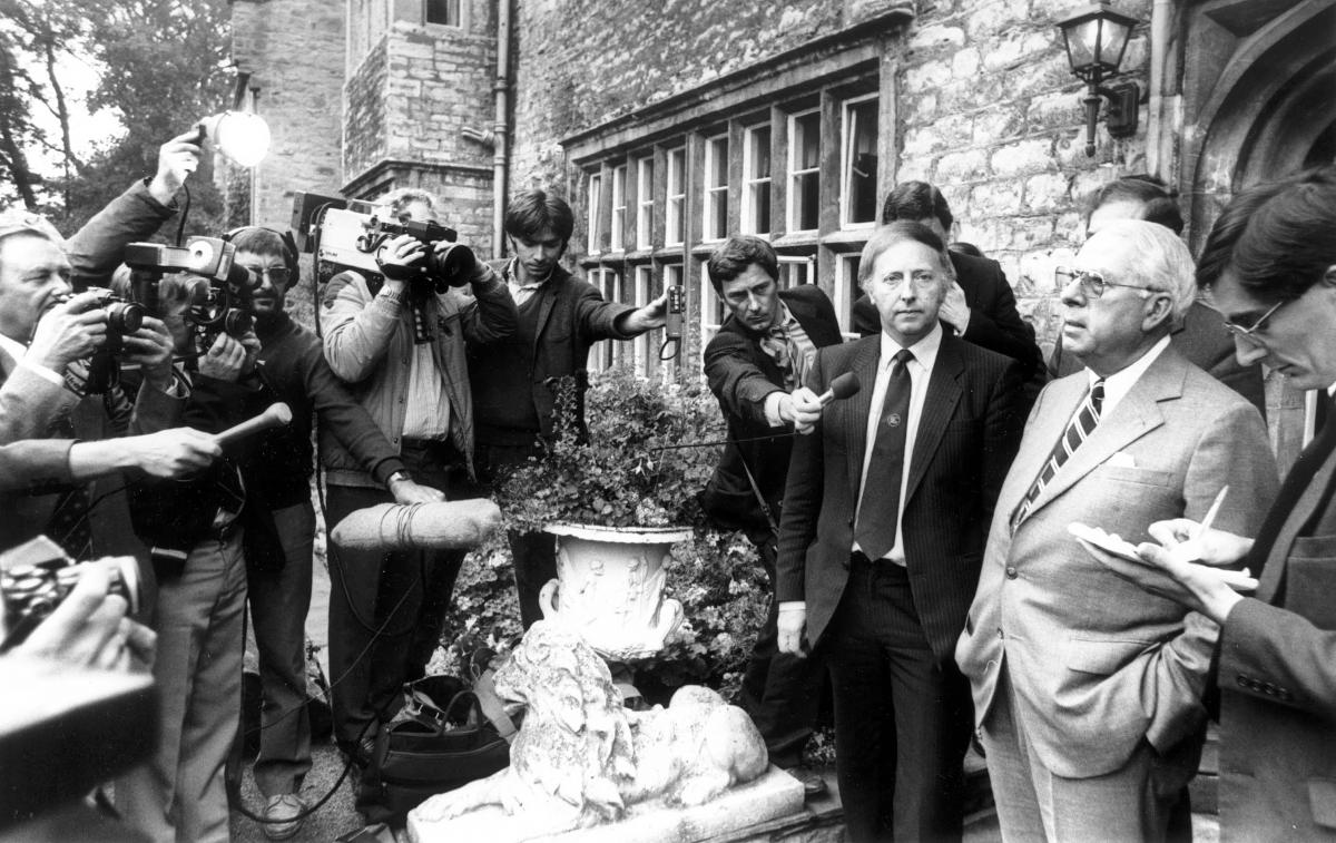 Arthur Scargill pictured with Ian McGregor at Monk Fryston.