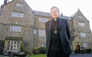 AT WORK: The Right Reverend Seamus Cunningham outside Bishop’s House, in Newcastle